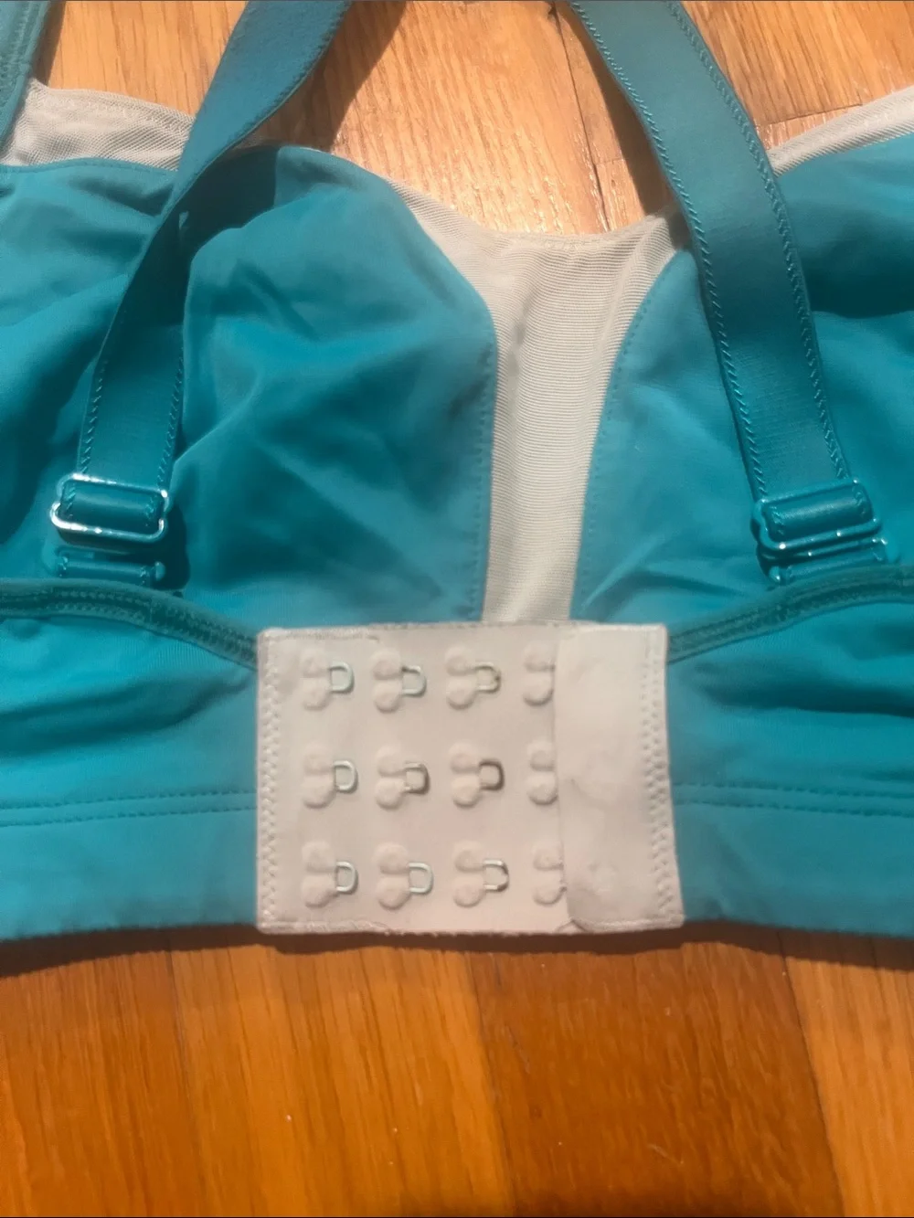 lululemon athletica Teal & White Supportive Racerback Sports Bra